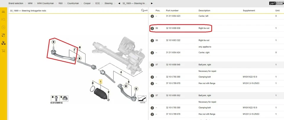 MINI Ball Joint for Tie Rod Right 32109808838 - Image 4 of 4