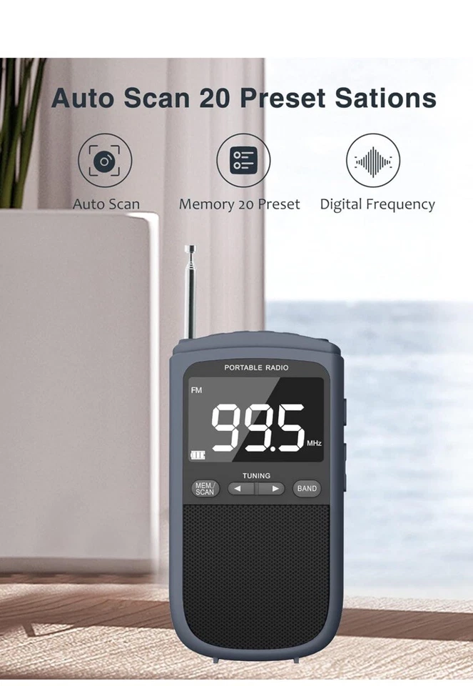 Weather Alert Radio, AM FM Radio Portable with Best Reception,Transistor... - Image 4 of 4
