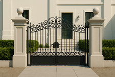 Cancello in ferro battuto h 185/200 cm L 250 cm