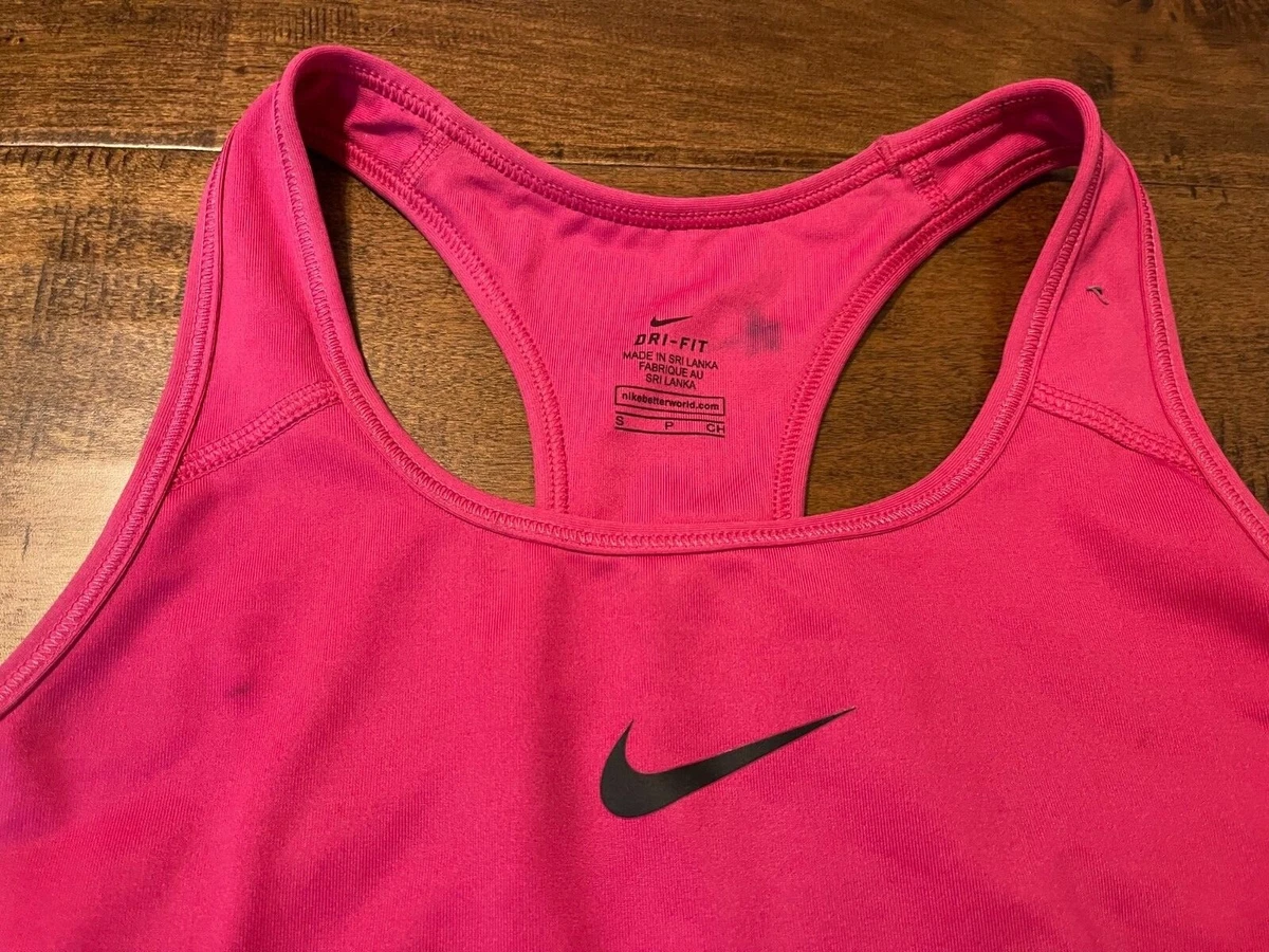 Nike Pro DRI FIT Medium Support Sports Bra Hot Pink 375833-619 - Women's  Small S