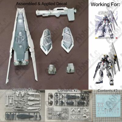 Hyper Bazooka+High Mega Shield+Leg HWS+decal for MG 1/100 RX-93 Nu ver ka Model