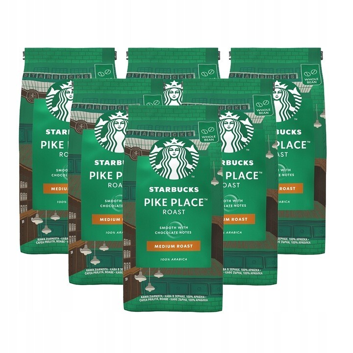 6 x Starbucks PIKE PLACE ROAST - Coffee Beans - 6 x 200g / 7oz | eBay