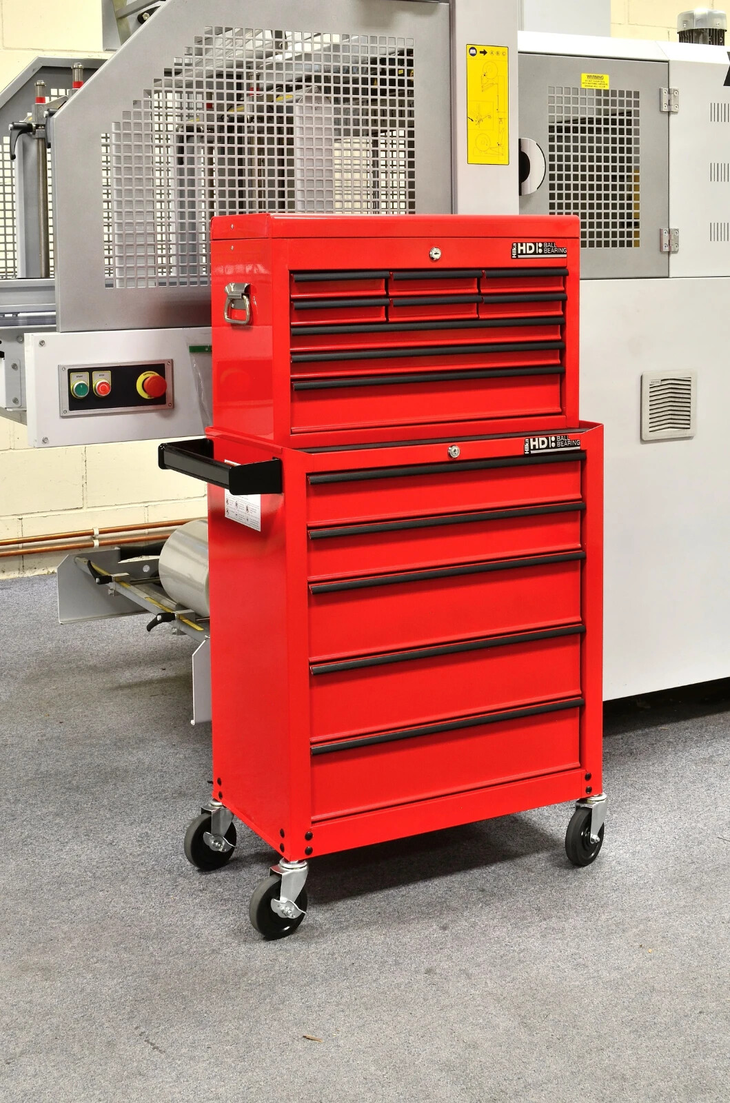 Hilka 14-Drawer Combination Chest and Cabinet - Steel - Lockable - Ball Bearing Slides - Powder Coated Finish - Image 3