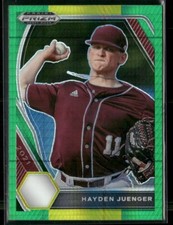2021 Panini Prizm Draft Picks Hayden Juenger - Green and Yellow Hyper Prism -