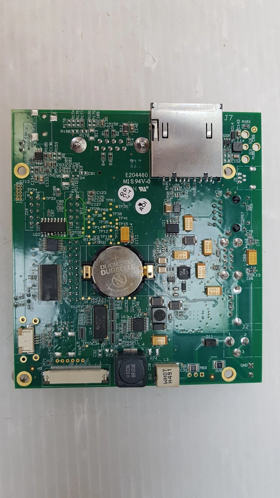 Underside of the Lumenis HMI board with coin-cell holder