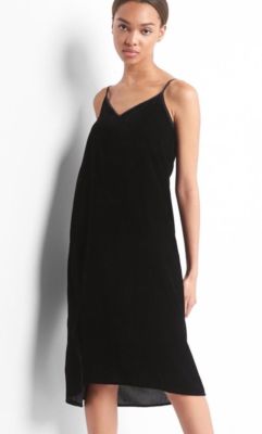 black velvet cami dress