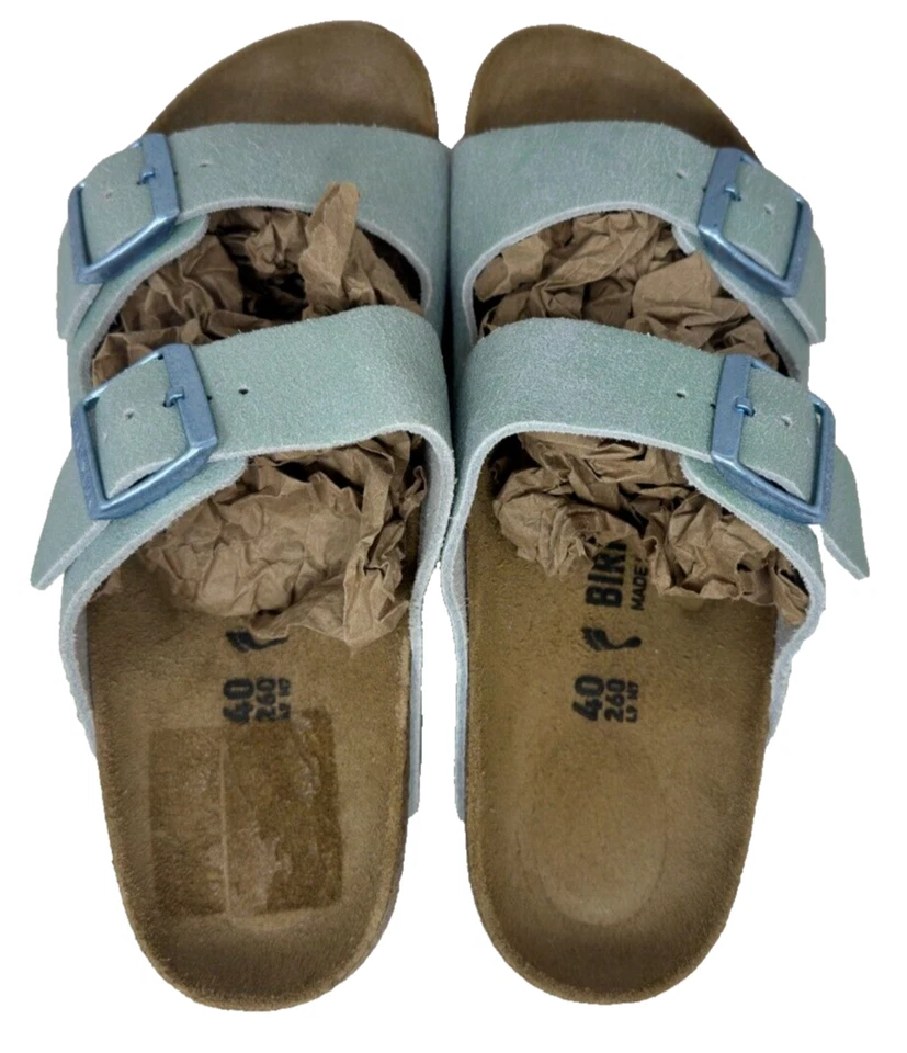 Sandalias Birkenstock Arizona para mujer con doble hebilla metálicas como nuevas talla:6 110Q Foto 4 de 4