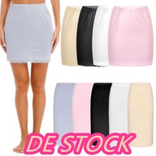 DE*Damen Halbrock Basic Unterrock Kurze Länge Antistatisch Petticoat Unterkleid