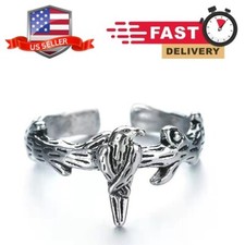 Punk Cute Bird Branches Open Finger Rings Adjustable Men Women Fashion Jewelry