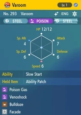 Pokemon Scarlet and Violet 6iv Shiny Max EV Varoom