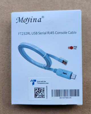 Moyina - FT232RL USB Serial RJ45 Console Cable - 6Ft - USB2.0 Male