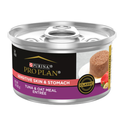 Purina Pro Plan Sensitive Skin and Stomach Tuna Oat Meal Wet Cat Food, 24x3oz