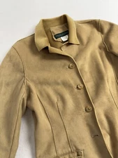 Harve Benard Coat 10 Faux Suede Two Front Pockets Machine Boho Hippie Festival