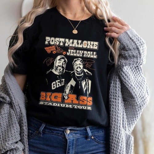 Vintage Post Malone Big Ass Stadium Tour Jelly Roll Shirt, Country Music Shirt - Picture 2 of 7
