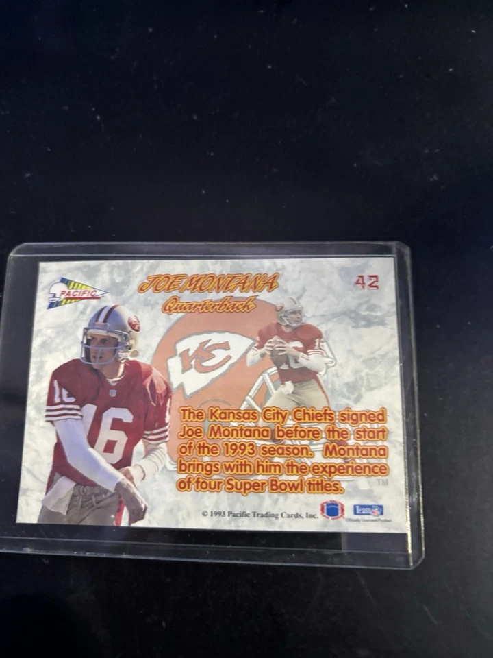 1993 Pacific Prism - Joe Montana #42 - Изображение 2 из 2