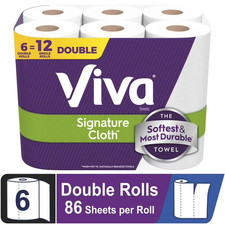 Viva 50937 Signature Cloth Paper Towels, White - 6 Double Rolls