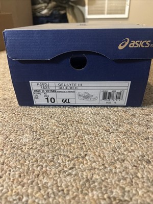 Asics Gel Lyte III Bait Blue Ring Mens US 10 H20DJ-4623 Blue/Red