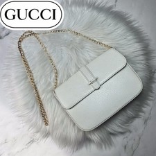 gucci crossbody bag vintage leather White chain bag clutch Parse 2way