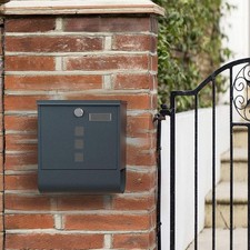 Wall-Mount Metal Outside Letter Shipping Post Box Lockable Post Mail Box