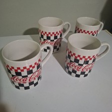 Vintage 1996 Gibson Coca-cola Coffee Mugs Set Of 4 Ceramic Coke Cups