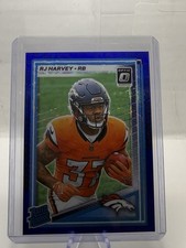 2025 Panini Donruss Optic - Rated Rookie RJ Harvey #208 Purple Shock Prizm (RC)