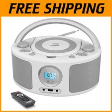 Bluetooth Portable CD Player - Dual Speakers, USB, FM Radio