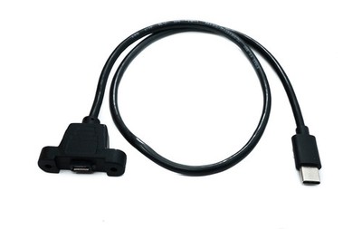 SYSTEM-S USB 3.1 Kabel 50 cm Typ C Stecker zu 2.0 Micro B Buchse 5 Pin Panel
