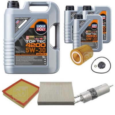 FEBI BILSTEIN Inspektionspaket 8L Liqui Moly Top Tec 4200 5W-30 für BMW 3er