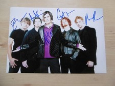 Hinder Band signed 8x12 inch photo autographs