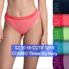SZ 10 Fruit Of The Loom SIGNATURE ENERGIZE HI-CUTS 12PR COMBO Times Sq Navy Gift