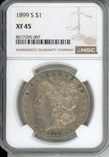 1899-S Morgan Silver Dollar XF45 NGC 8677295-007 Key Date