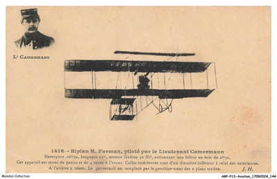 ARPP13-0893-AVIATION - 1416 - BIPLAN H-FARMAN - Pilot Vom Leutnant Camer