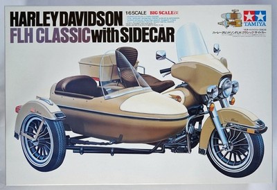 TAMIYA 1/6 Harley-Davidson FLH Classic with Sidecar #16018 *damage