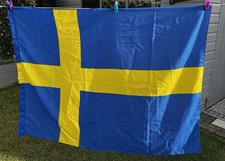 Sweden Swedish National Country Flag Blue & Yellow Nordic Cross Design