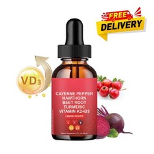 Cayenne Pepper Hawthorn Beet Root Turmeric Vitamin K2+D3 Drops Free …