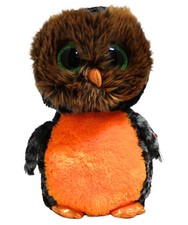 Ty Beanie Boos - Midnight the Halloween Owl, Medium (9"), Glitter Eyes, MWMT