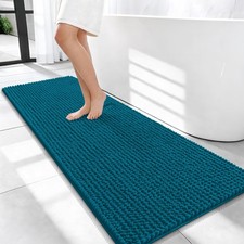 OLANLY Thick Bathroom Runner Rugs 47x20, Extra Soft 47" X 20", Peacock Blue