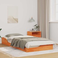 Bodenbettgestell Wachsbraun 100 X 200 Cm Massivkiefer
