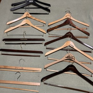 (12) Wooden Hangers Pant Bar Mixed Lot Nordstrom Free Shipping