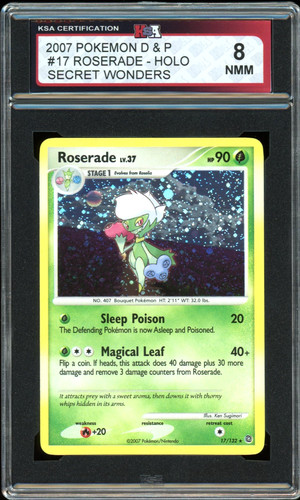 2007 Pokemon Secret Wonders #17 Roserade Holo KSA 8 NMM