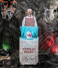 6 pies animado grito de hielo vendedor esqueleto halloween animatronic utilería preventa