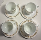 Vintage Pyrex Corning Butterfly Gold Coffee Tea Cups Mugs w/Saucers set of 4 USA — photo 2