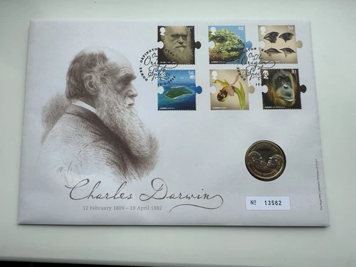 2009 GB Royal Mint Charles Darwin £2 Coin Cover PNC
