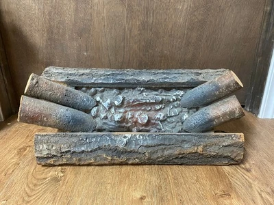VINTAGE ELECTRIC LIGHT UP FIREPLACE WOOD LOGS FAUX FIRE - Image 1 of 4