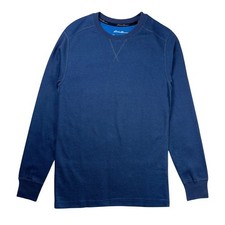 Eddie Bauer Heavyweight Doubleknit Thermal Crew Top Shirt Blue M Retail 40