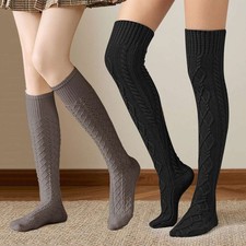Women's Knit Knee High Socks Warm Thigh High Long Socks Autumn Winter Leg Warm