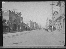 Street at crossing with East De La Guerra Street, Santa Barbara, Calif.