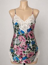 Vintage Victoria s Secret Satin Floral Lace Cami Gold Label Top Y2K Lingerie S