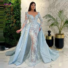 Luxury Mermaid Ball Gown with Removable Lace Appliqu s 3D Flower Evening Dress