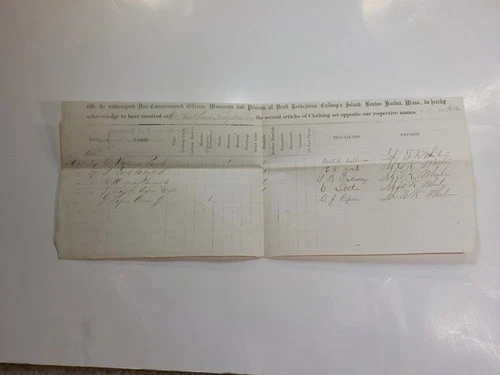 Civil War Document 1865 1st New Hampshire Heavy Artillery Galloup's Island VTG